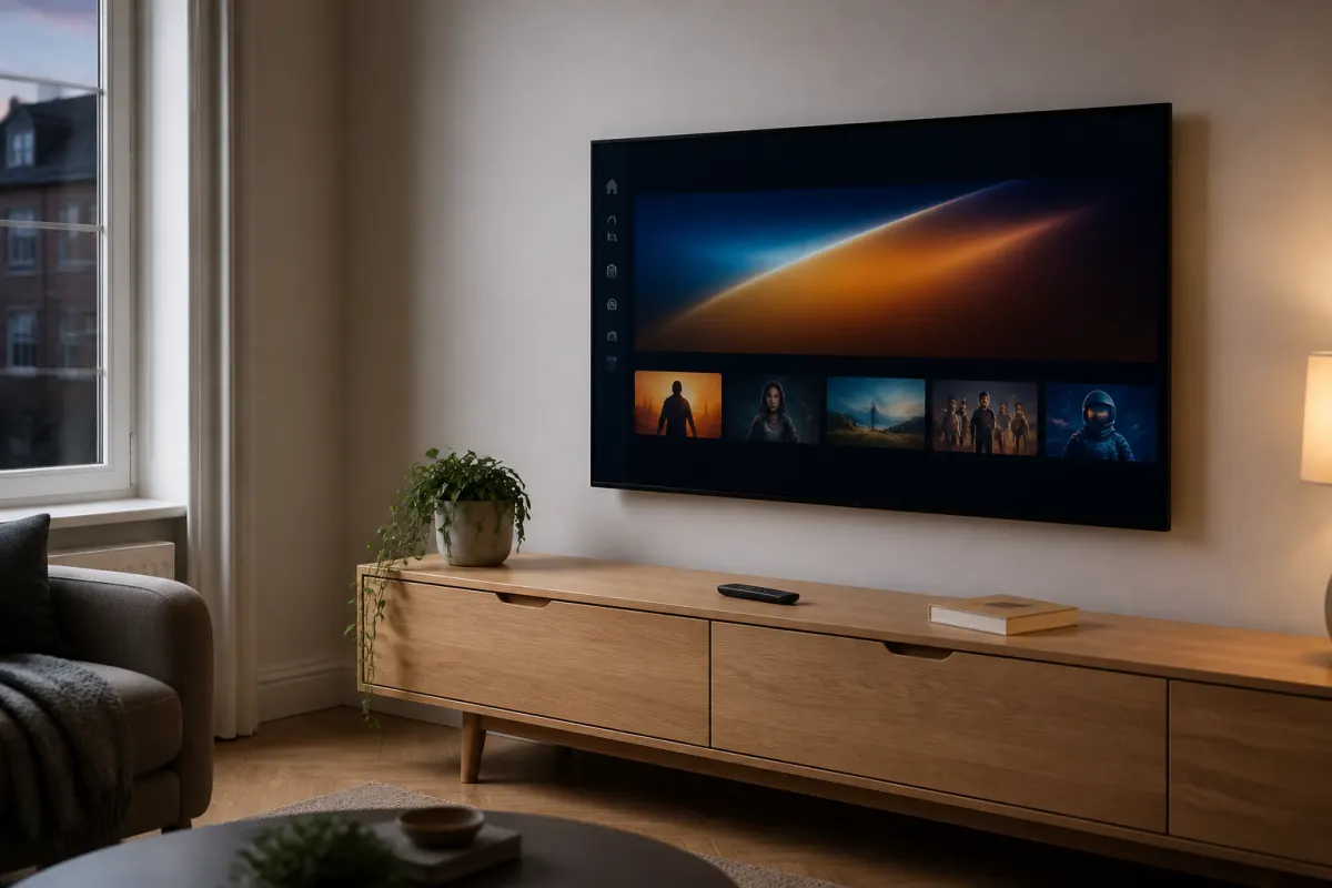 Living room TV ready for StreamEast setup